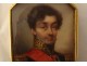 Miniature painted portrait General Comte de Coutard gold frame Empire XIXth