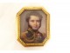 Miniature painted portrait Colonel Vicomte de Coutard gold frame Empire XIXth