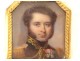 Miniature painted portrait Colonel Vicomte de Coutard gold frame Empire XIXth