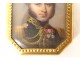 Miniature painted portrait Colonel Vicomte de Coutard gold frame Empire XIXth