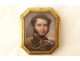 Miniature painted portrait Colonel Vicomte de Coutard gold frame Empire XIXth