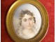 Frame 7 painted miniatures portraits gentleman women Empire XIXth century