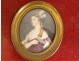 Frame 7 painted miniatures portraits gentleman women Empire XIXth century