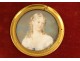 Frame 7 painted miniatures portraits gentleman women Empire XIXth century