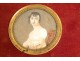 Frame 7 painted miniatures portraits gentleman women Empire XIXth century