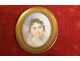 Frame 7 painted miniatures portraits gentleman women Empire XIXth century