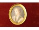 Frame 7 painted miniatures portraits gentleman women Empire XIXth century