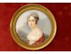 Frame 7 painted miniatures portraits gentleman women Empire XIXth century