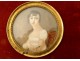 Frame 7 painted miniatures portraits gentleman women Empire XIXth century