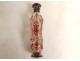 Bohemian crystal salt bottle carved Chinese character solid silver XIXth