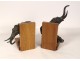 Pair of bookends elephant sculptures Ary Bitter bronze Art Deco 20th century