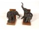 Pair of bookends elephant sculptures Ary Bitter bronze Art Deco 20th century