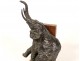 Pair of bookends elephant sculptures Ary Bitter bronze Art Deco 20th century