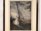 Etching engraving marine landscape boat fisherman Britain A.Lafitte 20th