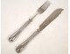 Cutlery fork knife silver Minerve 19th