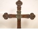 Cross embossed copper cherubs procession Jesus Virgin Mary 17th