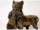 Lioness Cubs bronze sculpture Auguste Cain Susse Frères Paris 19th