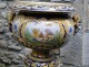 Pair of gardening column Nevers faience Montagnon NAPIII 19th