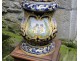 Pair of gardening column Nevers faience Montagnon NAPIII 19th