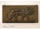 Bas-relief bronze lion Tipper 19th