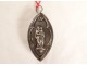 Reliquaire pendentif argent navette Saints Vincent Perboyre Vierge XIXème