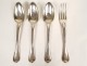 Lot of 3 spoons and 1 fork in solid silver Coq Paris 333gr late 18th century