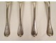 Lot of 3 spoons and 1 fork in solid silver Coq Paris 333gr late 18th century