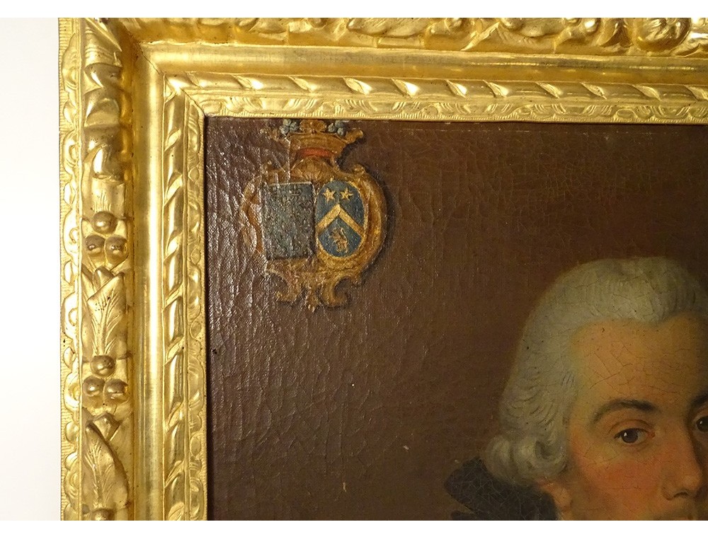 HST portrait homme armure Marquis Famille Magon Gervaisais St Malo XVIIIème