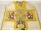 Chasuble prêtre manipules voile de calice bourse broderies croix fin XIXème