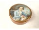 Miniature round box portrait of a gentleman scholar in blond tortoiseshell late 18th century