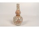 Petit vase miniature porcelaine chinoise double-gourde fleurs Chine XIXème