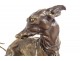 Petite sculpture bronze Pierre-Jules Mène chien lévrier Plock 1854 XIXème