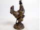 Bronze sculpture Arson hen chick basket Eggs Animal fresh 19th century
