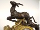 Siena Marble Restoration Clock Gilt Bronze Hunting Stag Dog 19th