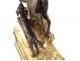 Siena Marble Restoration Clock Gilt Bronze Hunting Stag Dog 19th