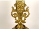 Neo-gothic altar set 4 gilt brass crucifix cross candlesticks