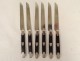 6 solid silver dessert knives Old Man ebony handle 19th century box