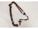 Rosary cross crucifix metal grains beads stone jet rosary XIXth XXth