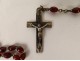 Rosary cross crucifix metal grains beads stone jet rosary XIXth XXth