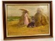 HSP impressionist painting woman painter haystacks landscape XIXth century