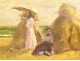 HSP impressionist painting woman painter haystacks landscape XIXth century