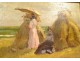 HSP impressionist painting woman painter haystacks landscape XIXth century