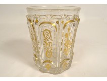 Charles X goblet glass cut crystal gilding Baccarat flowers 19th century