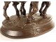 Bronze sculpture Emmanuel Fremiet Animal Towing Horses 19th century