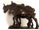 Bronze sculpture Emmanuel Fremiet Animal Towing Horses 19th century