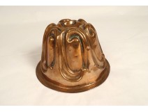 Old cake mold signed in copper kitchen copper antique French 19th century