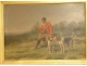 HSP painting Bombled hunting scene running dogs hunter Dutch school 19th