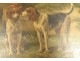 HSP painting Bombled hunting scene running dogs hunter Dutch school 19th