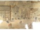 Watercolor drawing ink Roman Forum Capitol Arc Triomphe Rome 18th century frame