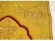 Procession banner embroidery gold thread IHS flowers cross 19th century